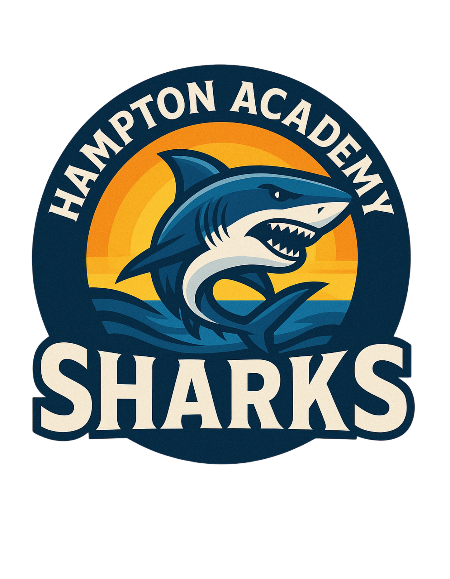 Sunset Sharks Long Sleeve Hoodie Tee