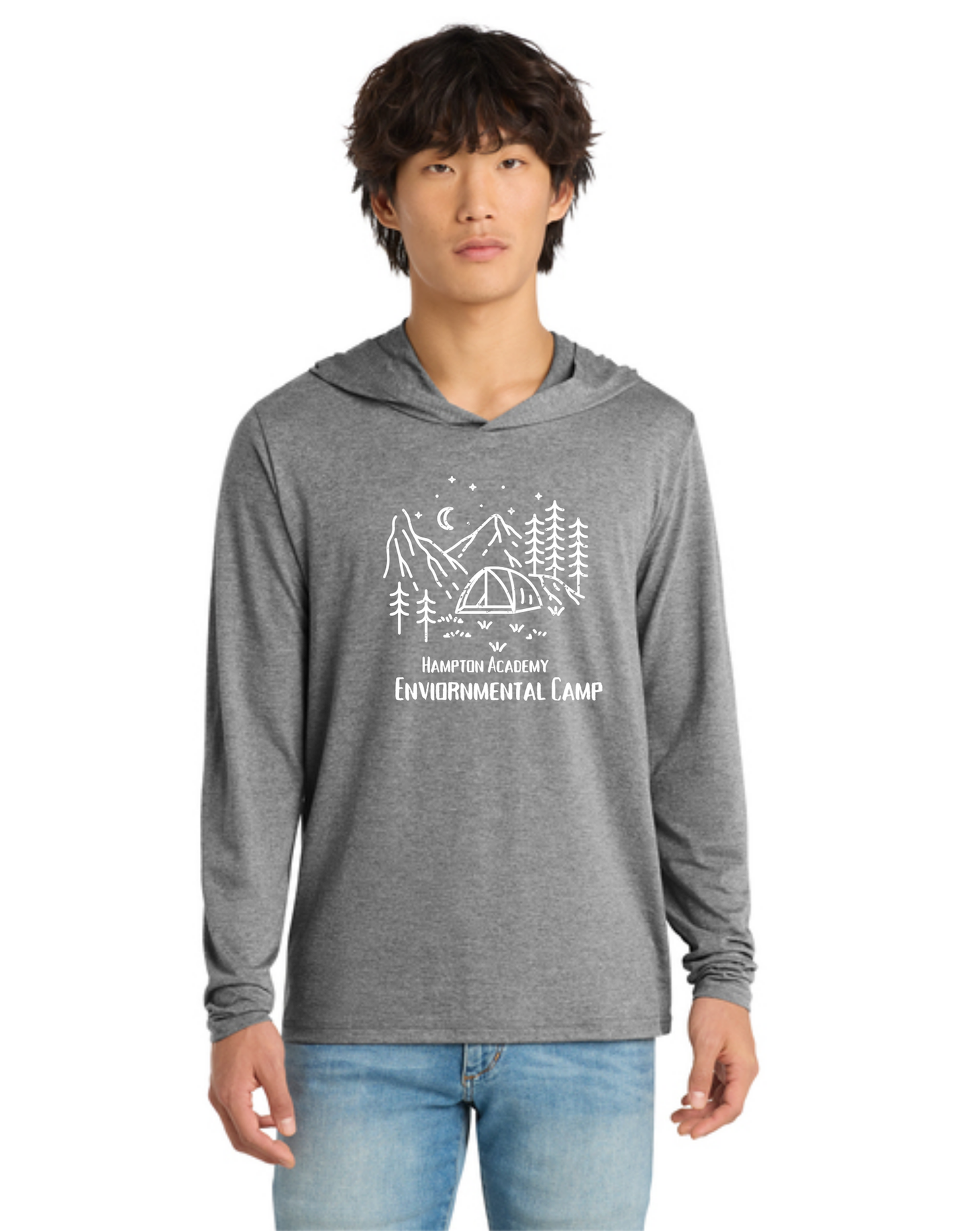 Environmental Camp Starry Night Light Long Sleeve Hooded Tee