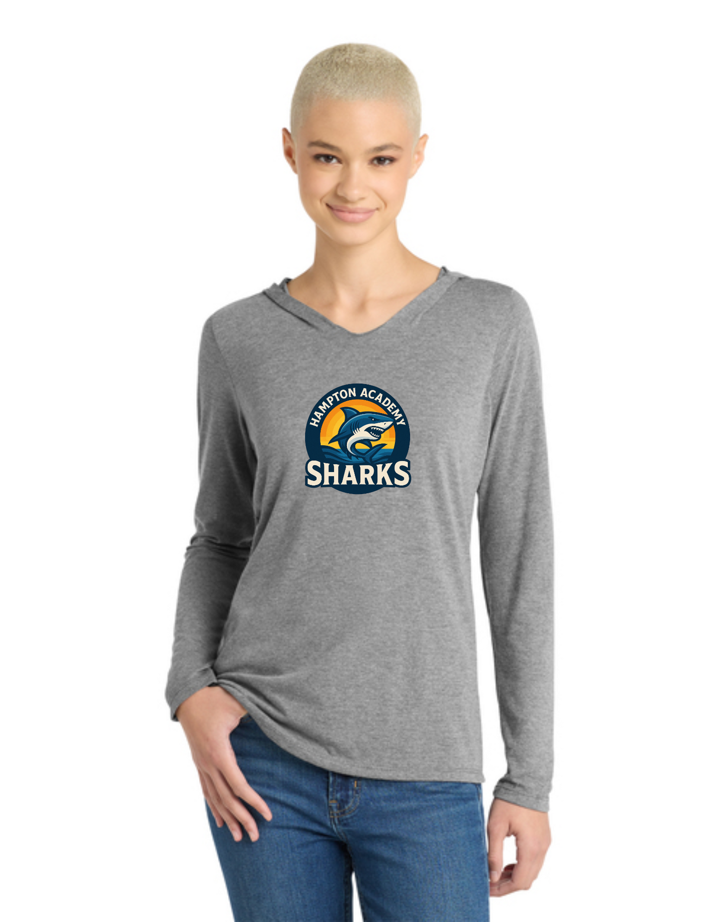 Sunset Sharks Light Long Sleeve Hooded Tee
