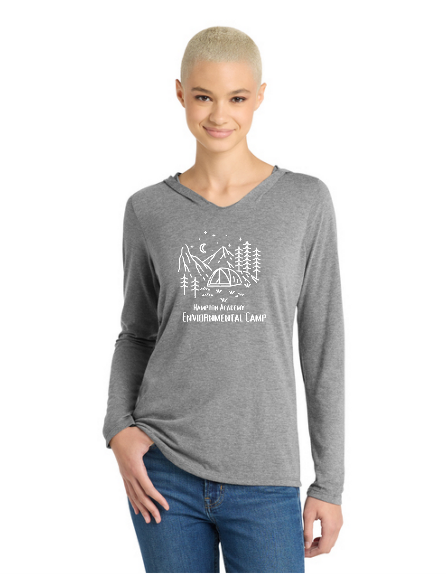 Environmental Camp Starry Night Light Long Sleeve Hooded Tee