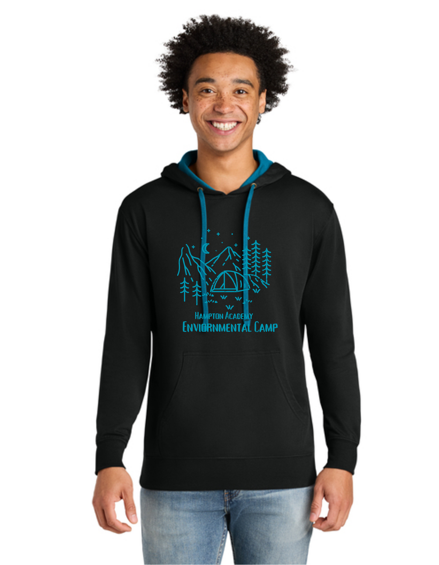 Environmental Camp Starry Night Long Sleeve Hoodie Tee