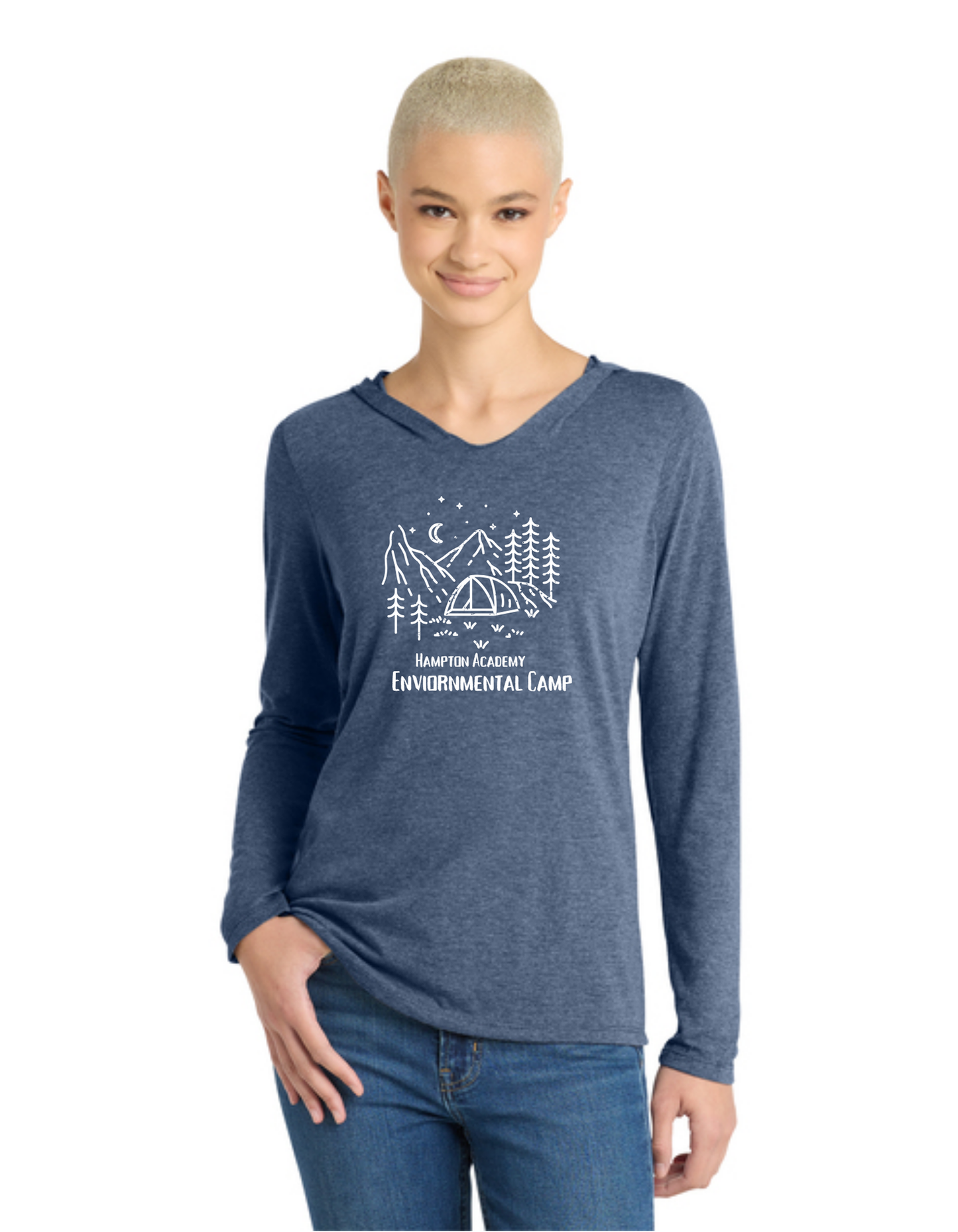 Environmental Camp Starry Night Light Long Sleeve Hooded Tee