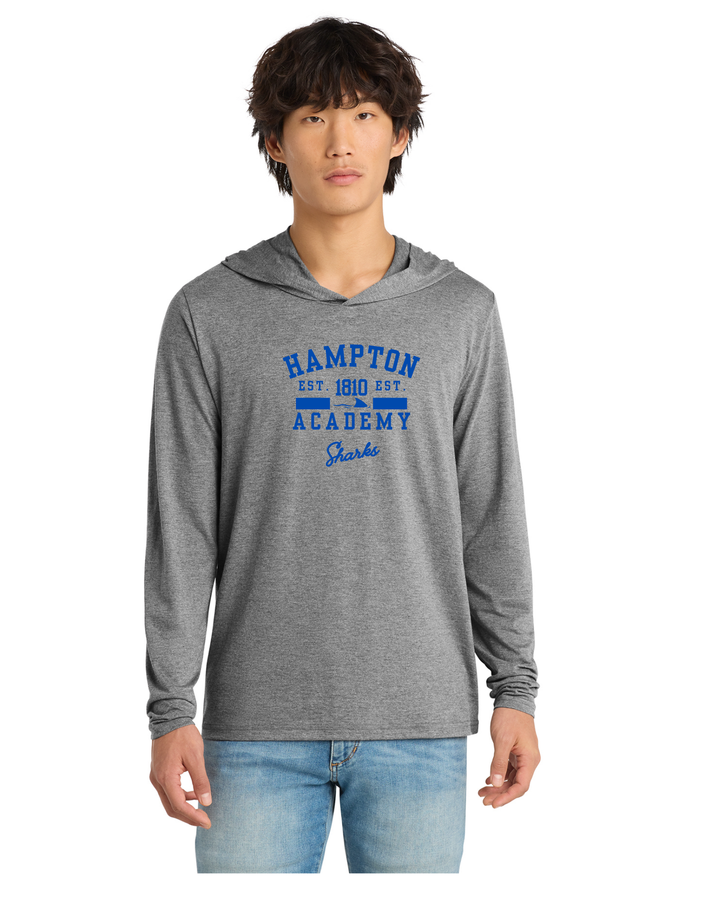Hampton Academy Varsity Light Long Sleeve Hooded Tee