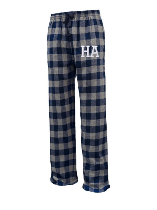 Navy/Grey HA Embroidered Buffalo Plaid Flannel Pant